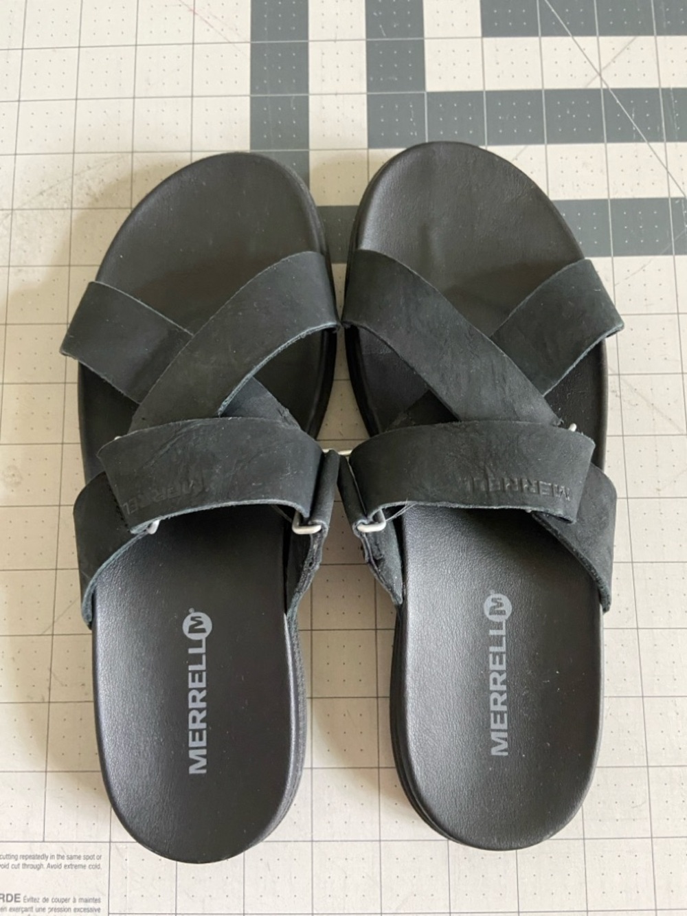 Merrell Black Crossover Strap Slide Sandals Shoes EU 40 UK 7 US 9